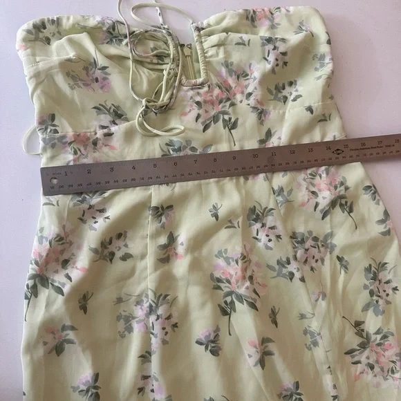 Abercrombie & Fitch Green Floral Halter Tie Neck Ultra Feminine Dress NWOT M - Picture 14 of 16
